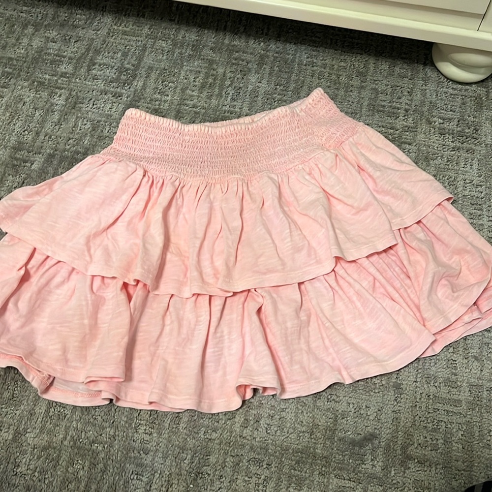 baby pink mini skirt